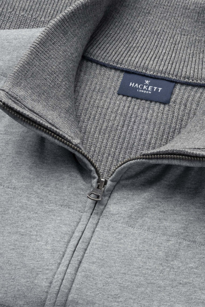 PULÓVER Hackett London JERSEY KNIT FZ HYBRID - Kép 5