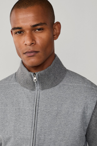 PULÓVER Hackett London JERSEY KNIT FZ HYBRID - Kép 4
