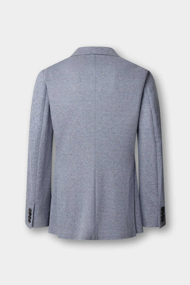 Sako Hackett London Blue Hbone Knit Cc Blue