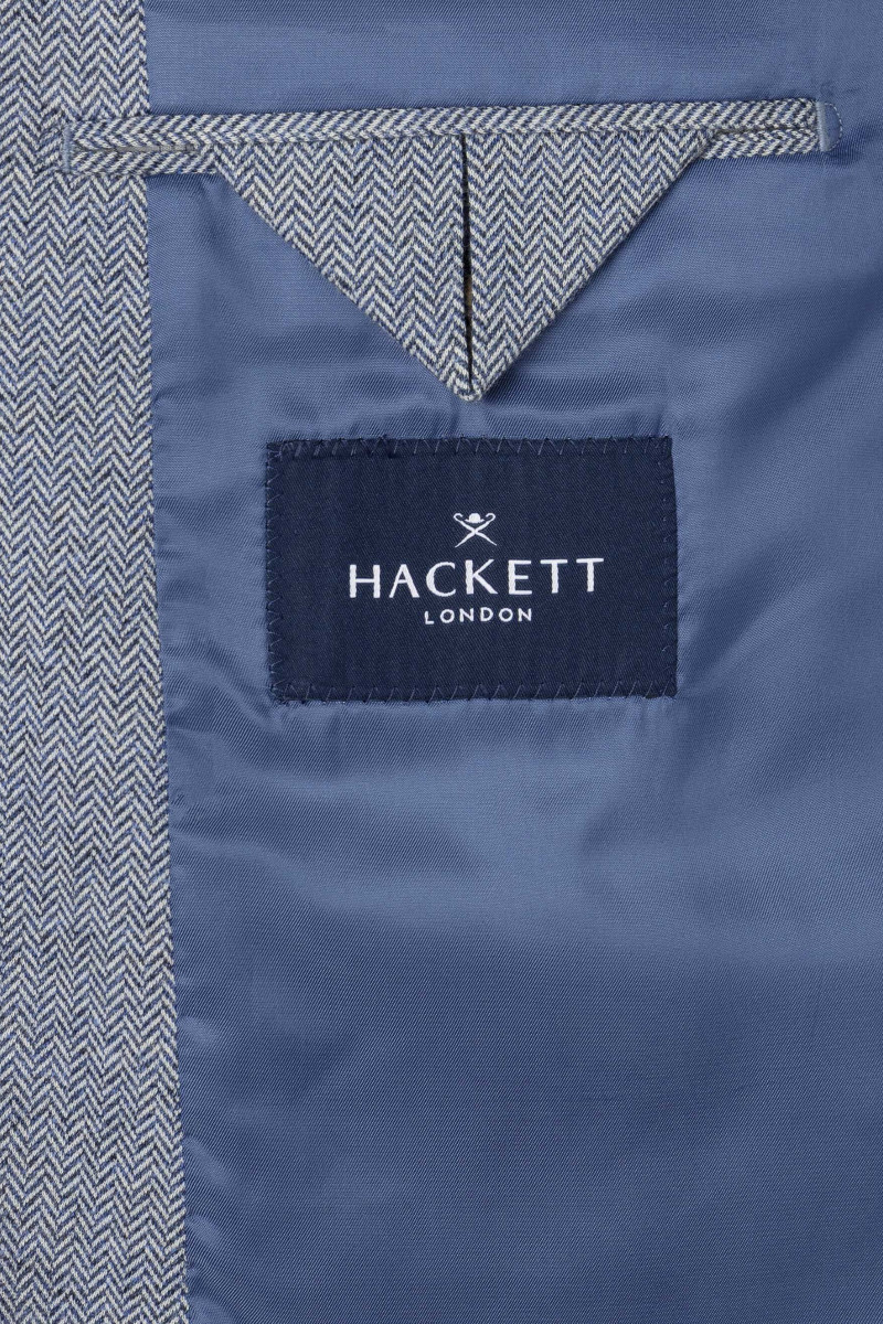 Sako Hackett London Blue Hbone Knit Cc Blue