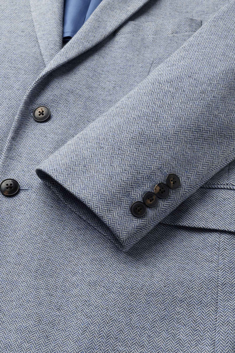 Sako Hackett London Blue Hbone Knit Cc Blue