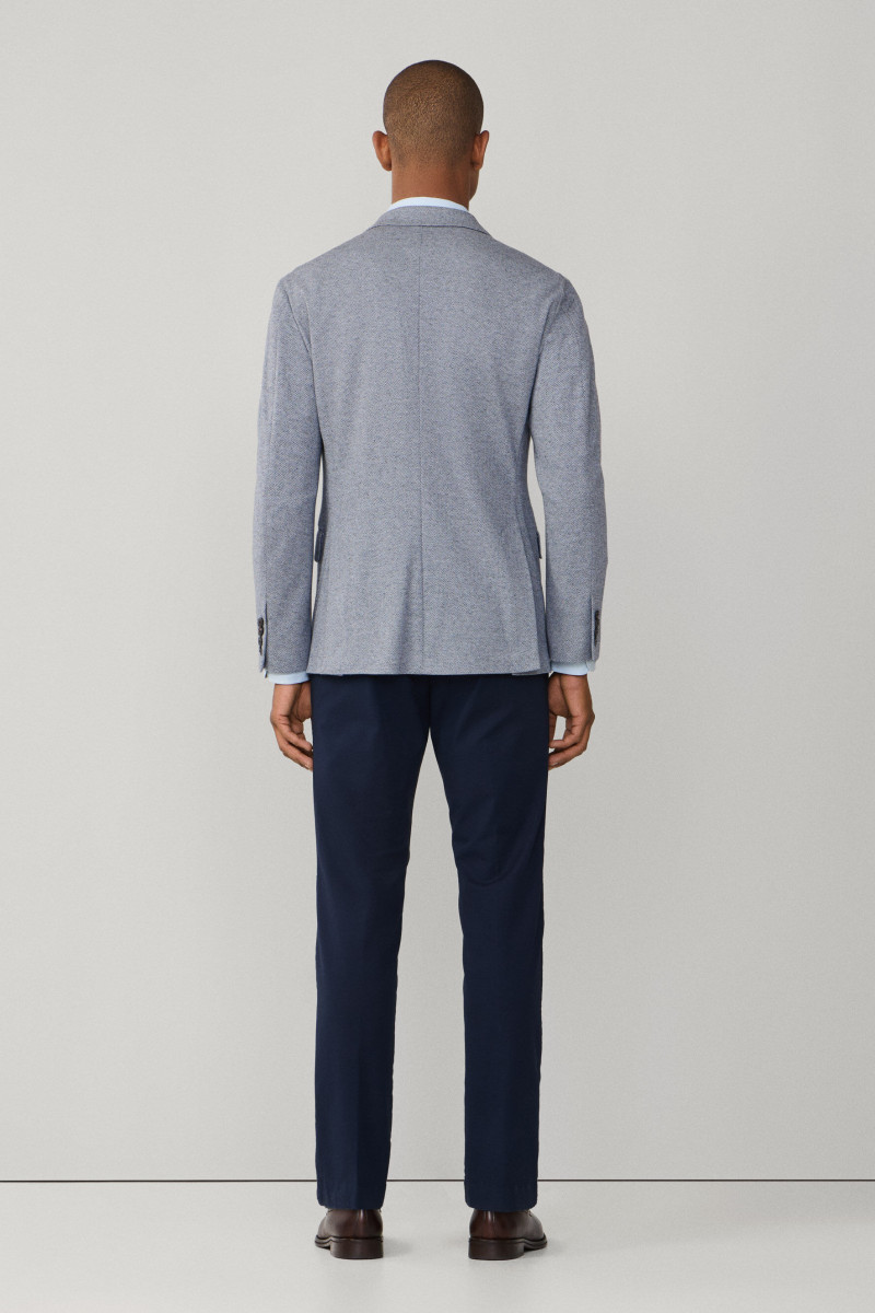 Sako Hackett London Blue Hbone Knit Cc Blue