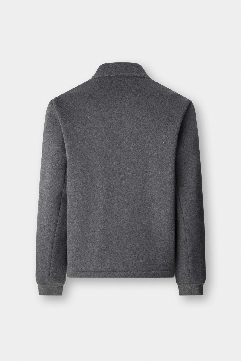 Bunda Hackett London Wool Quilted Blouson Charcoal Grey