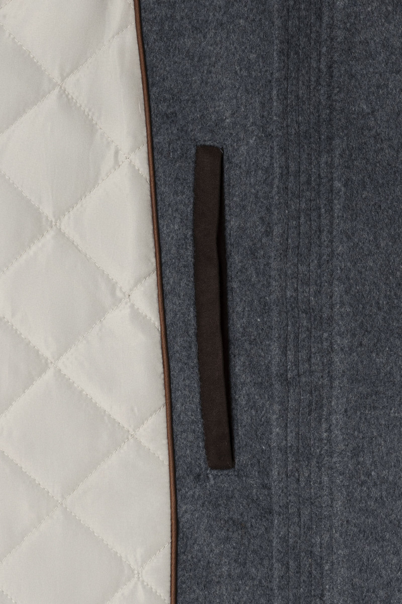 Bunda Hackett London Wool Quilted Blouson Charcoal Grey