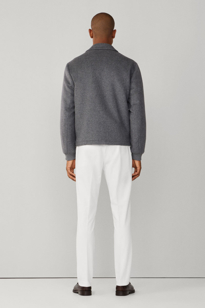 Bunda Hackett London Wool Quilted Blouson Charcoal Grey