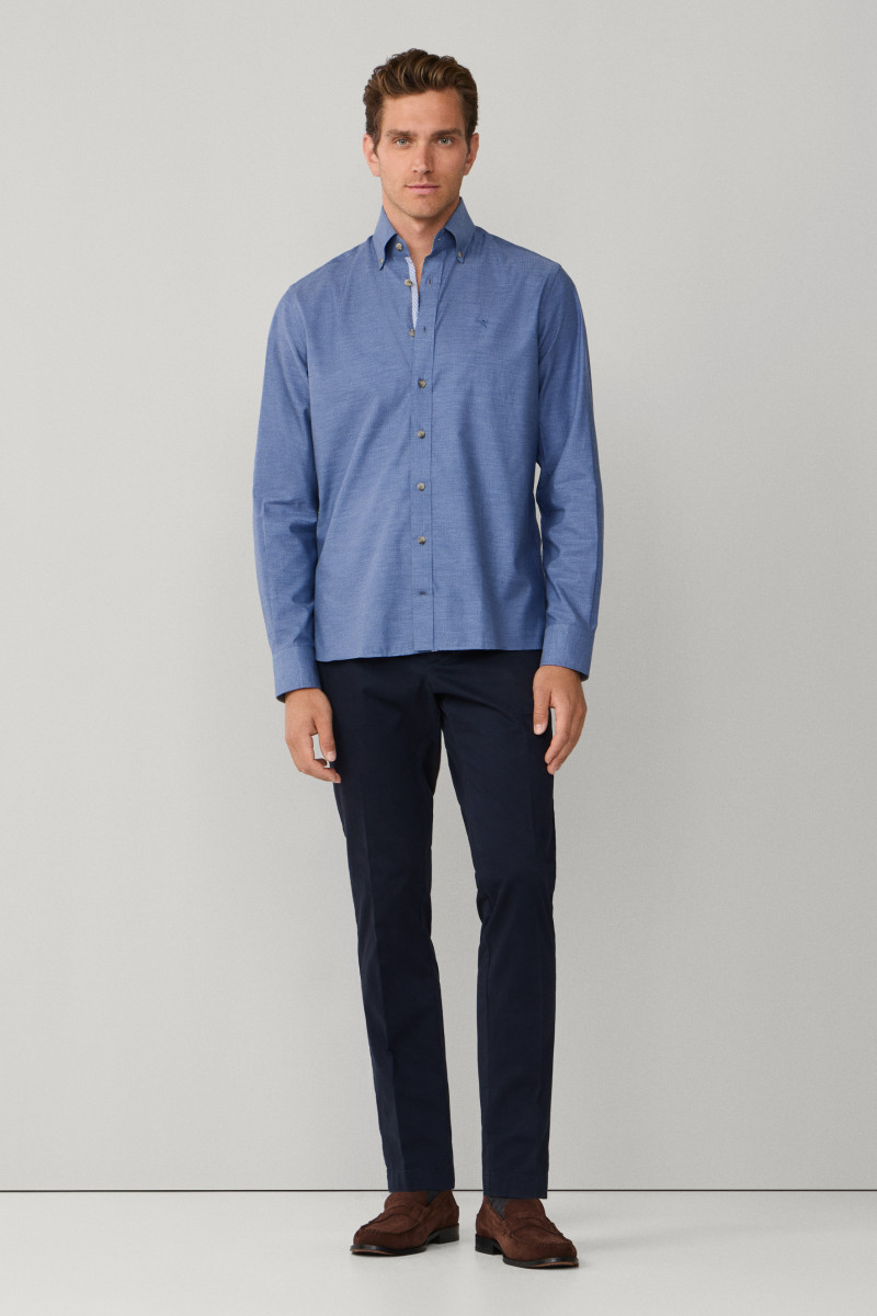 Košeľa Hackett London Flannel Hbone Multi Blue