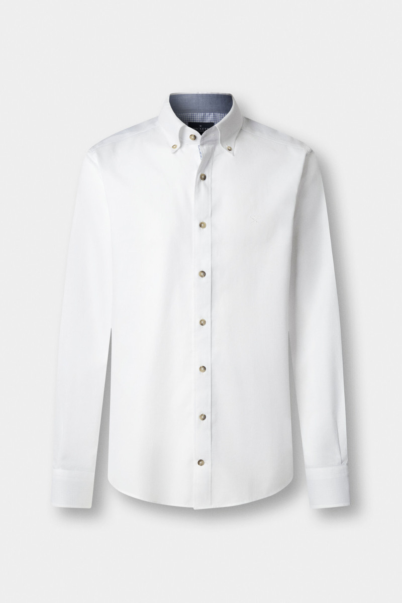 Košeľa Hackett London Flannel Hbone Multi Optic White