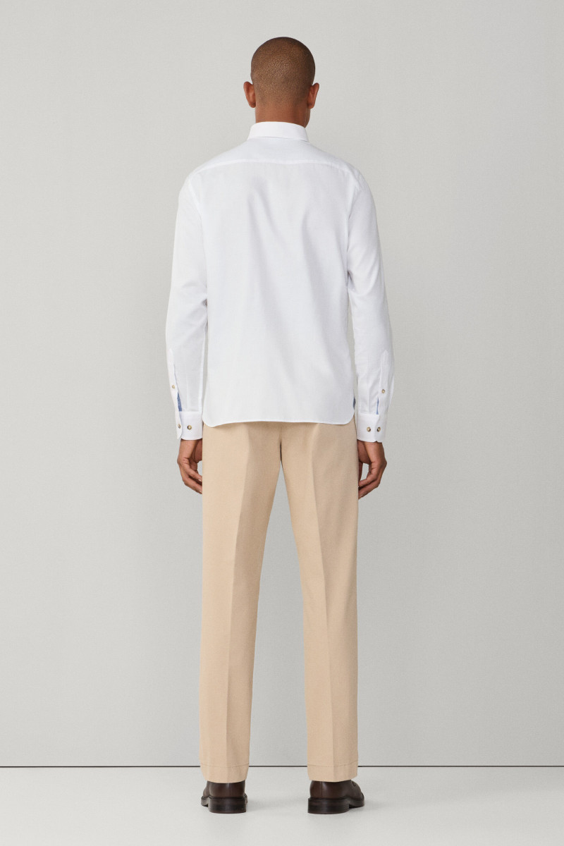Košeľa Hackett London Flannel Hbone Multi Optic White