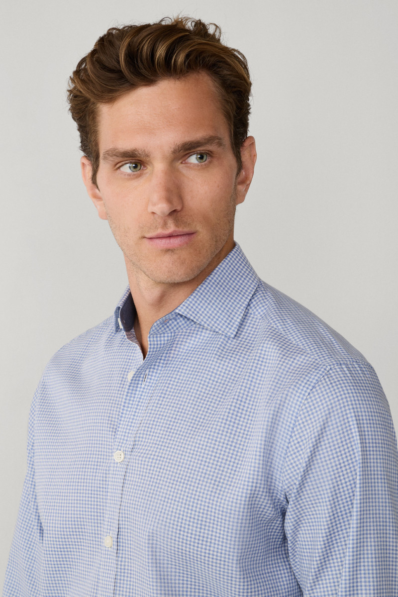 Košeľa Hackett London Lw Flannel Check Blue