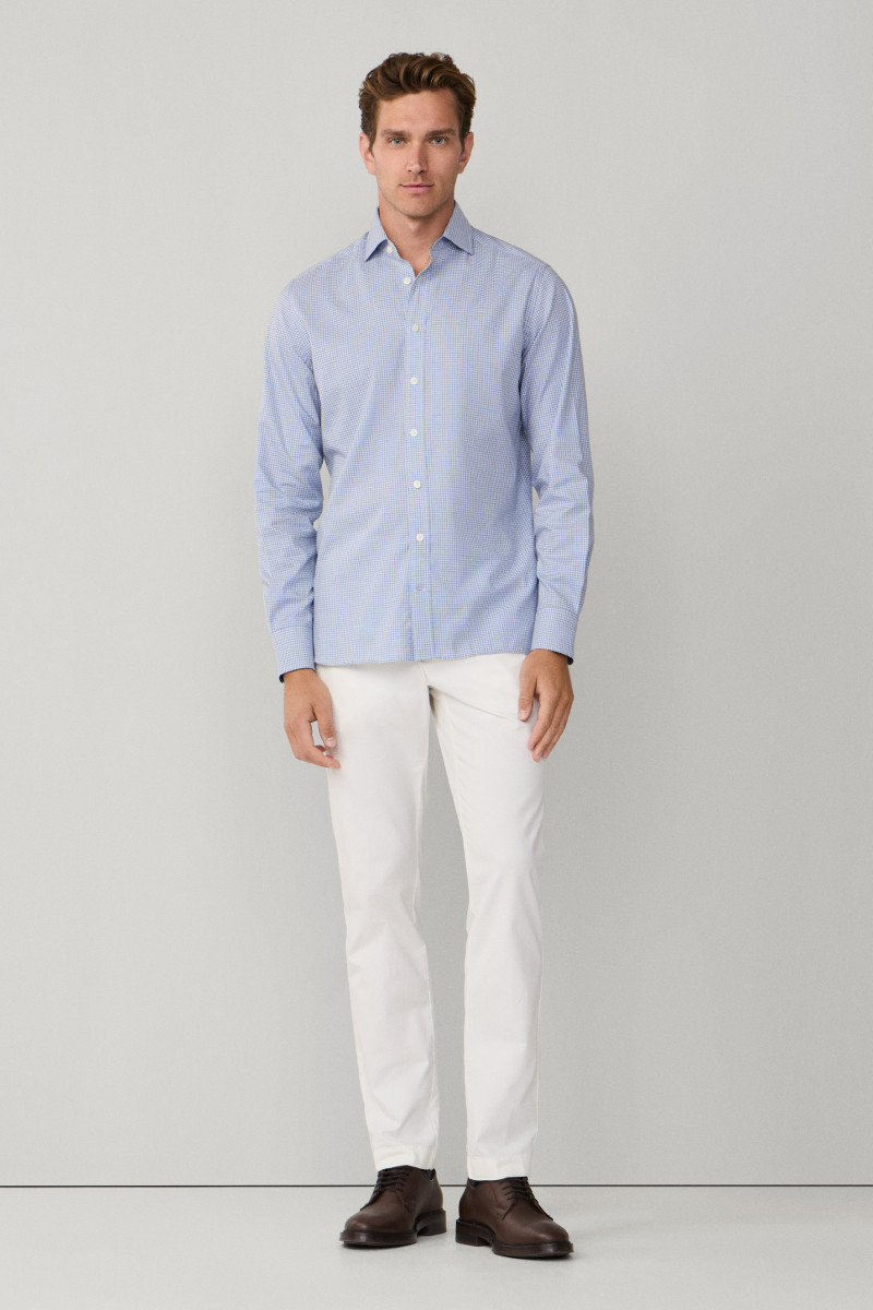 Košeľa Hackett London Lw Flannel Check Blue