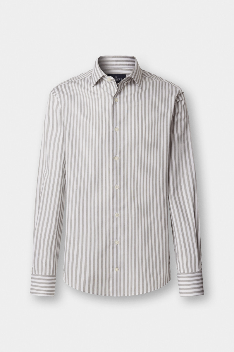 Košeľa Hackett London Melange Stripe Green