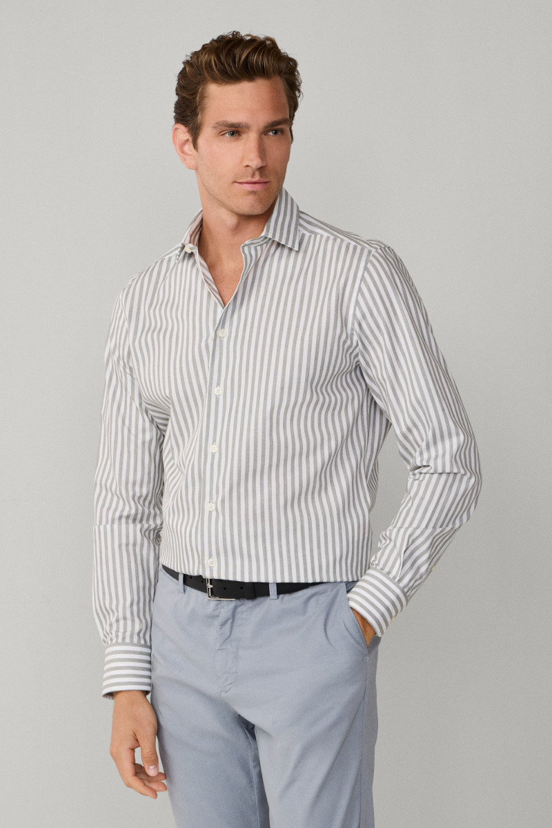 Košeľa Hackett London Melange Stripe Green