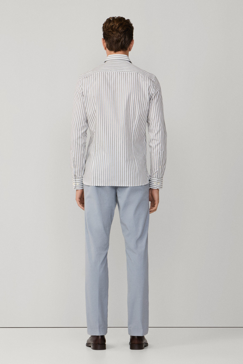 Košeľa Hackett London Melange Stripe Green