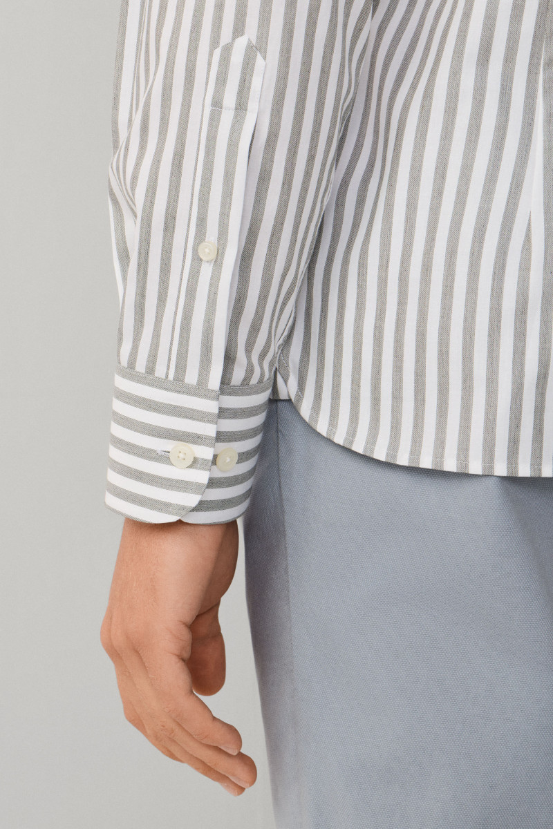 Košeľa Hackett London Melange Stripe Green