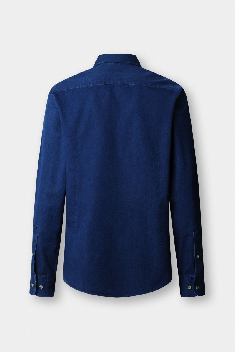 Košeľa Hackett London Ess Denim Dark Dark Denim Blue