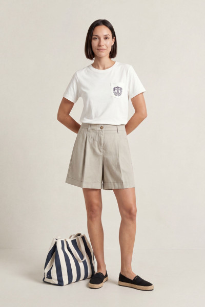 PÓLÓ GANT REG COTTON CREST POCKET SS T-SHIRT - Kép 1