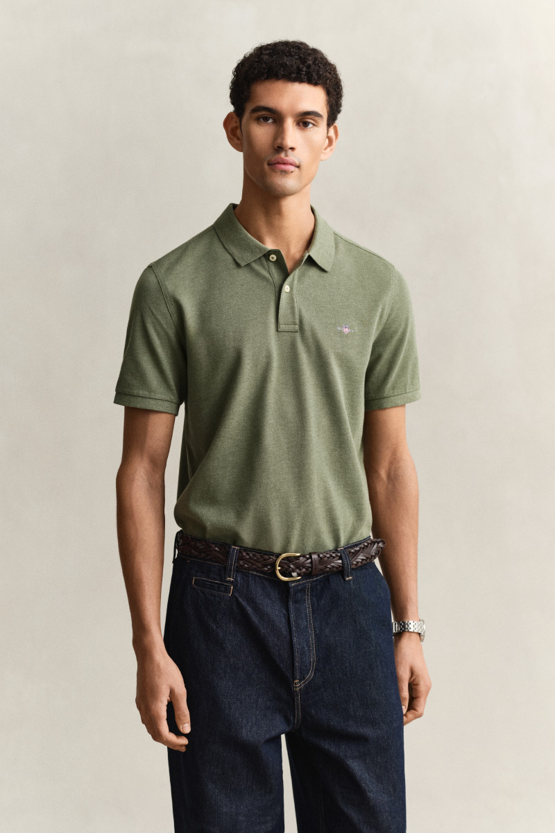 POLOKOŠILE GANT REG SHIELD SS PIQUE POLO DARK CACTUS MELANGE
