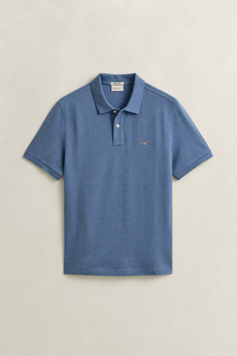 E-shop POLOKOŠILE GANT REG SHIELD SS PIQUE POLO DENIM BLUE MELANGE