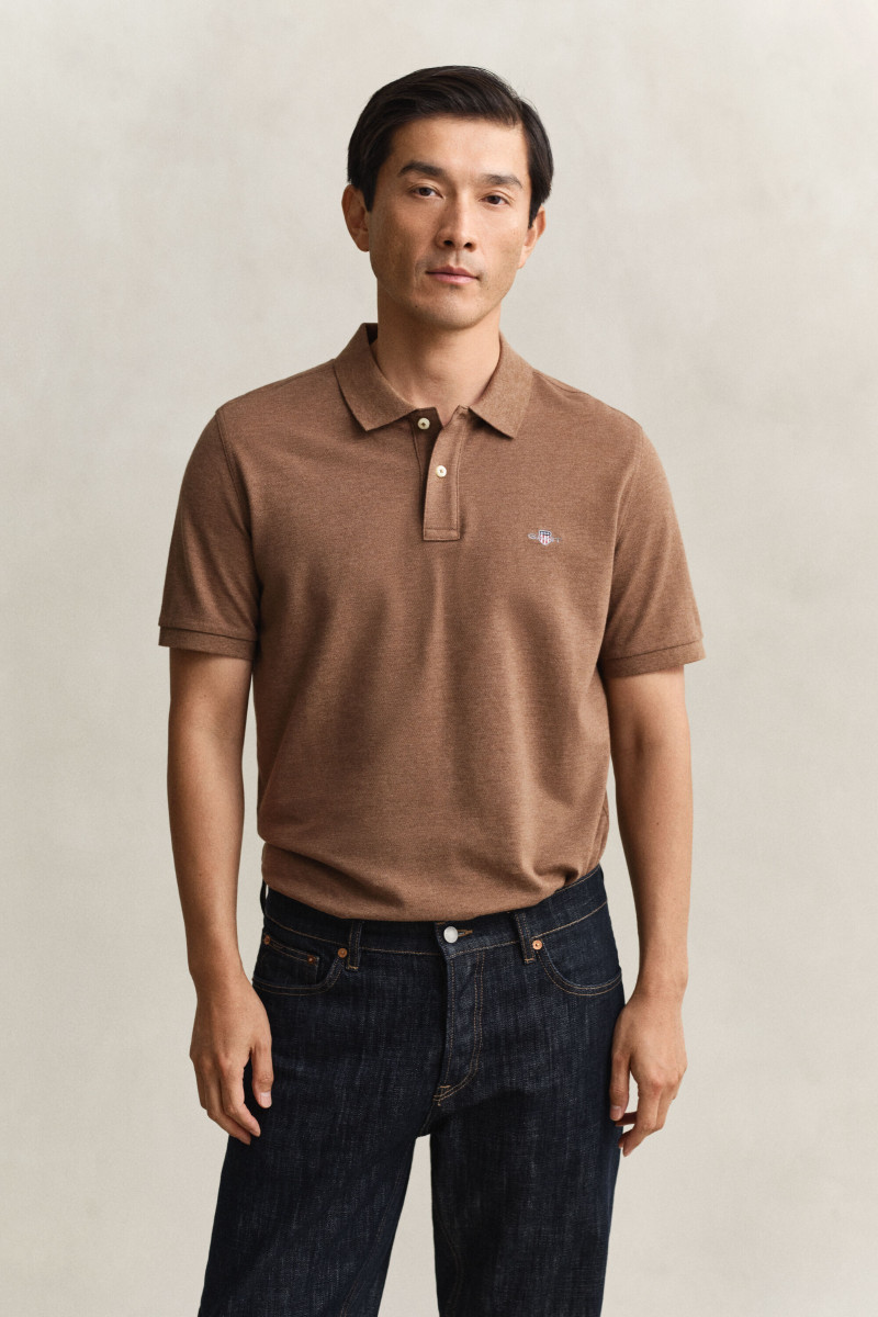 E-shop POLOKOŠILE GANT REG SHIELD SS PIQUE POLO HAZELNUT MELANGE