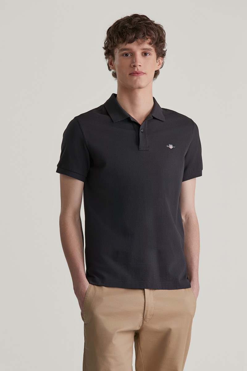 POLOKOŠEĽA GANT SLIM SHIELD SS PIQUE POLO BLACK