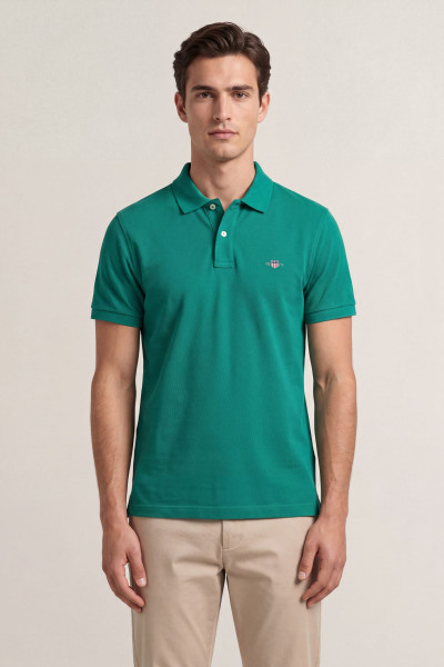 PÓLÓ GANT SLIM SHIELD SS PIQUE POLO - Kép 1
