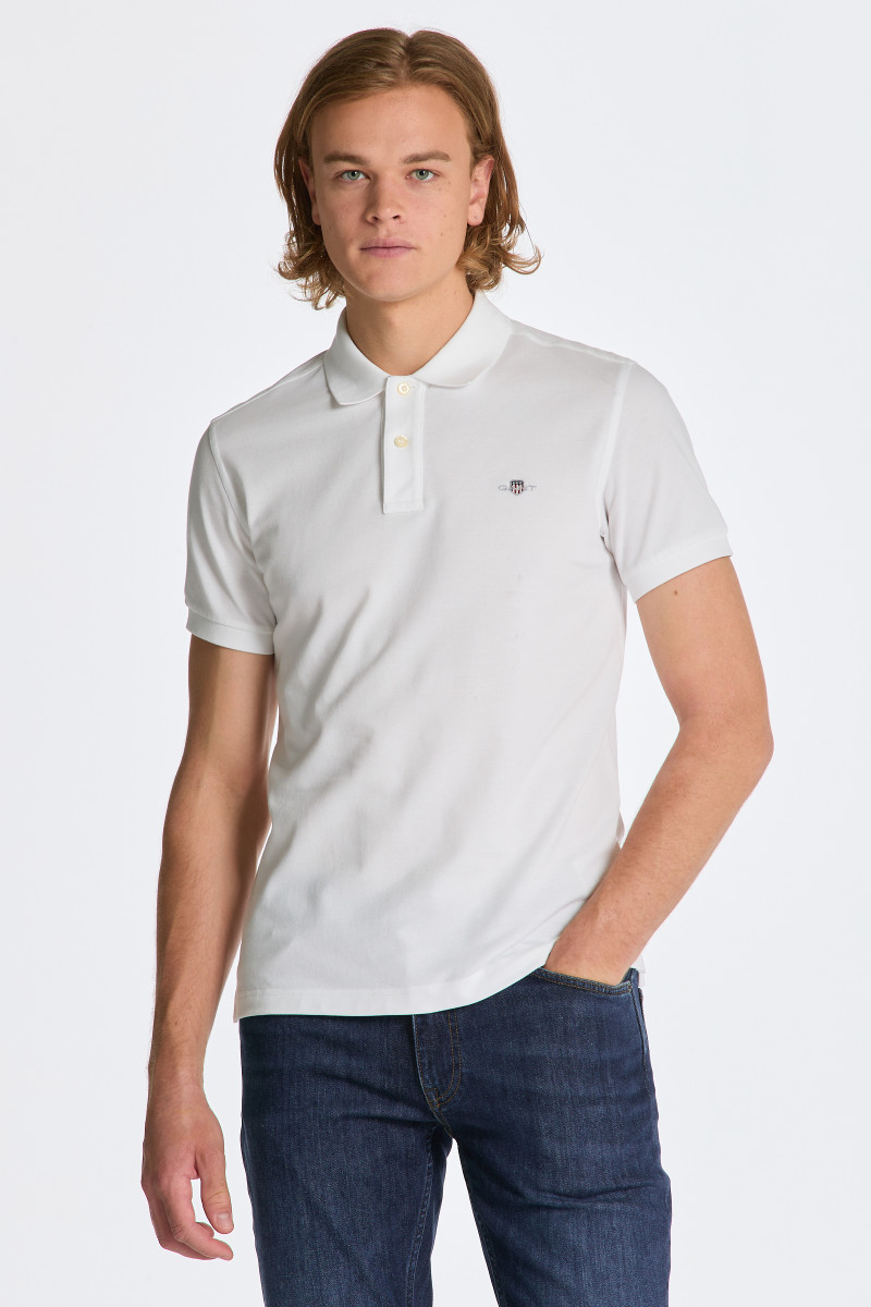 POLOKOŠEĽA GANT SLIM SHIELD SS PIQUE POLO WHITE