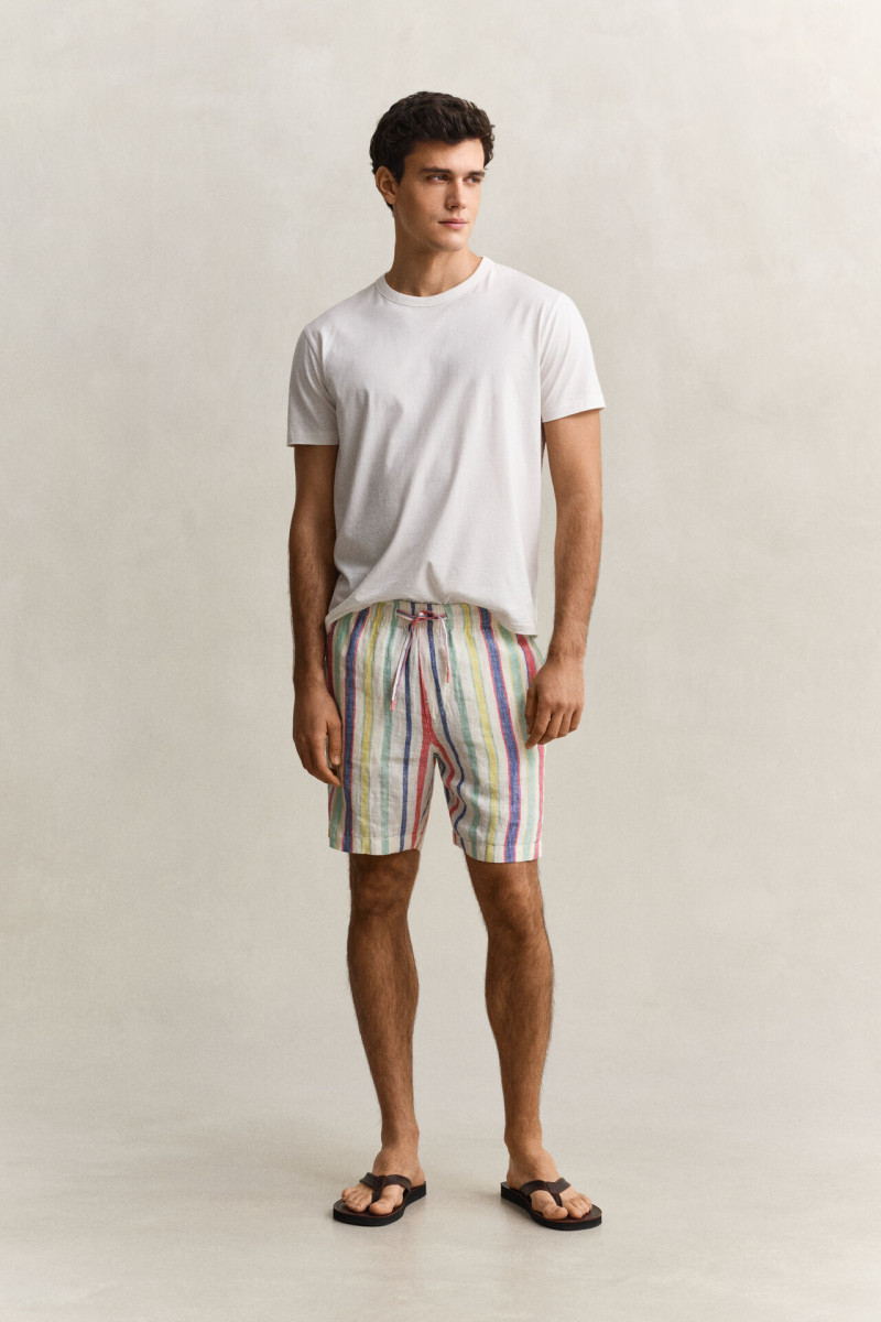 ŠORTKY GANT REG MULTISTRIPE LINEN SHORTS MULTICOLOR