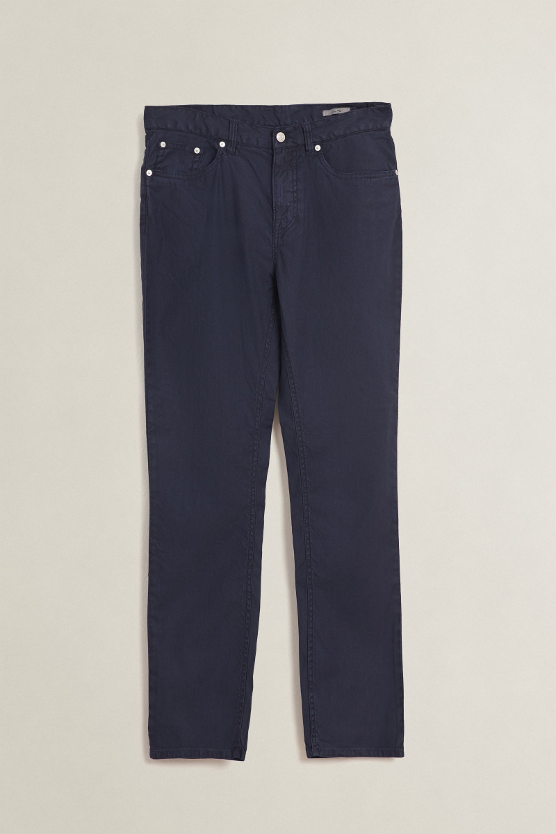 E-shop DŽÍNY GANT SLIM COTTON / LINEN JEANS EVENING BLUE
