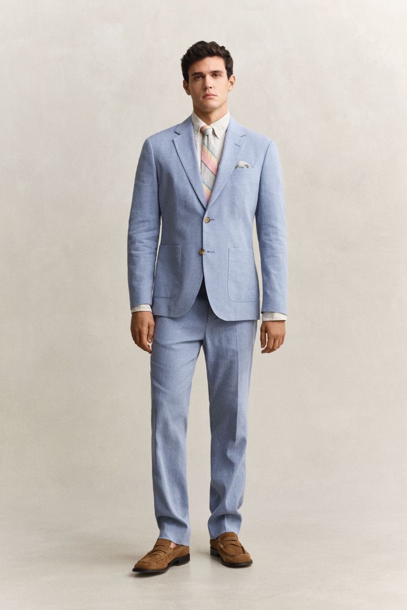 E-shop KALHOTY GANT COTTON / LINEN SUIT PANTS FADED DENIM