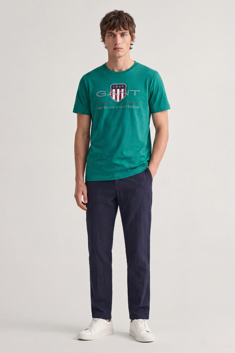NOHAVICE GANT REG GMNT DYED SEERSUCKER PANTS EVENING BLUE
