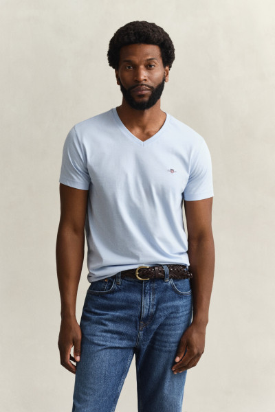 PÓLÓ GANT SLIM SHIELD V-NECK T-SHIRT - Kép 1