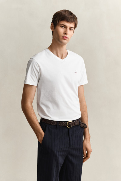 PÓLÓ GANT SLIM SHIELD V-NECK T-SHIRT - Kép 1