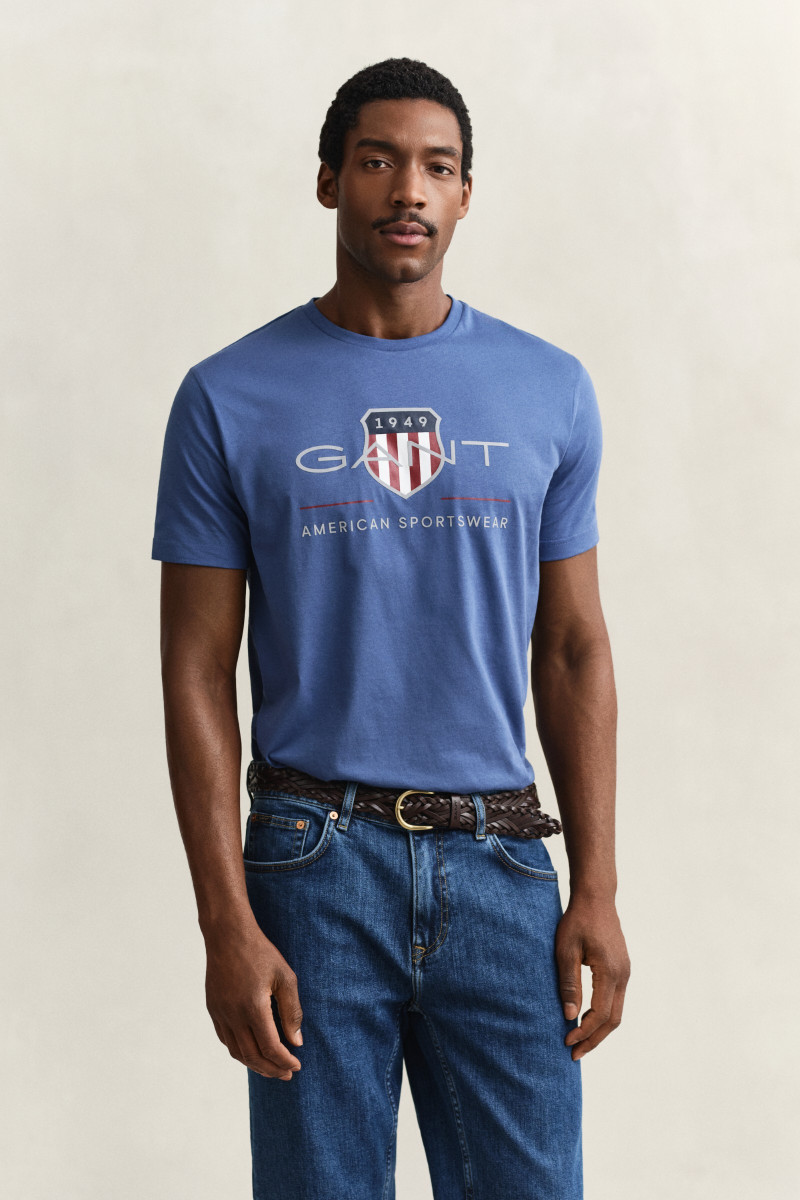 E-shop TRIČKO GANT REG ARCHIVE SHIELD SS T-SHIRT VINTAGE BLUE