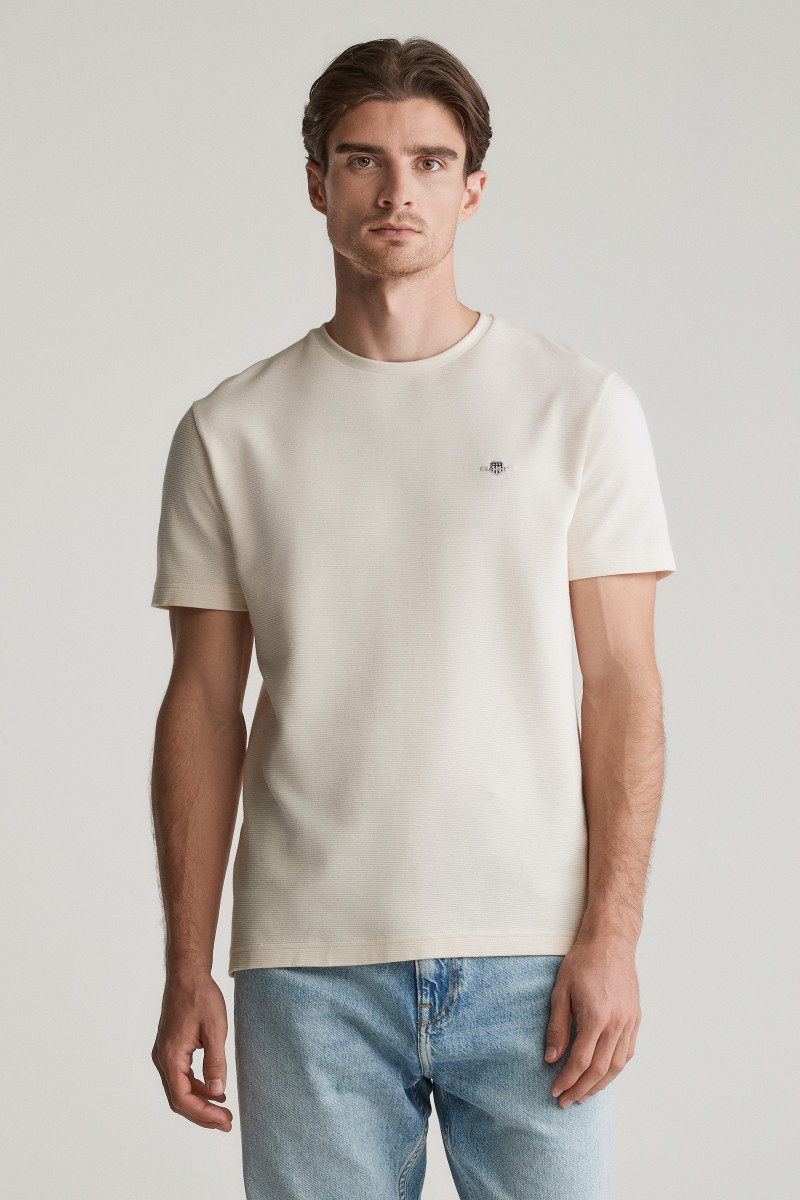 TRIČKO GANT TEXTURE SS T-SHIRT CREAM