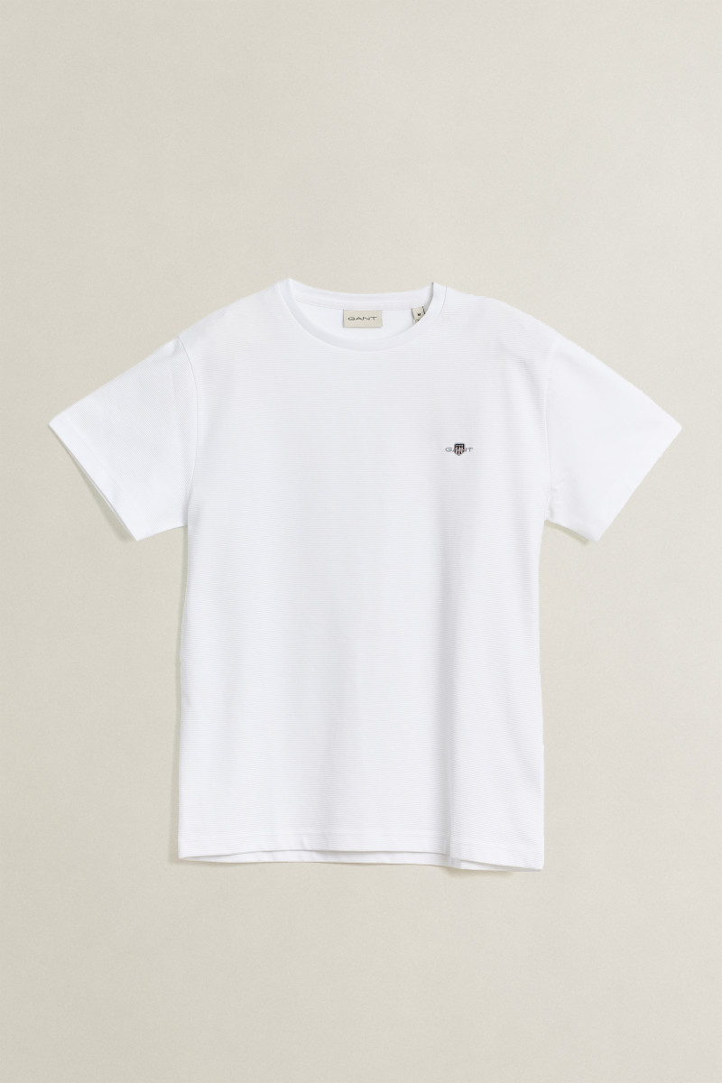 E-shop TRIČKO GANT TEXTURE SS T-SHIRT WHITE