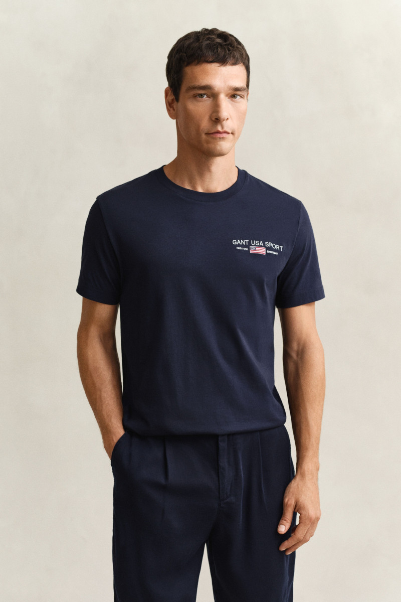 TRIČKO GANT GRAPHIC SS TSHIRT EVENING BLUE