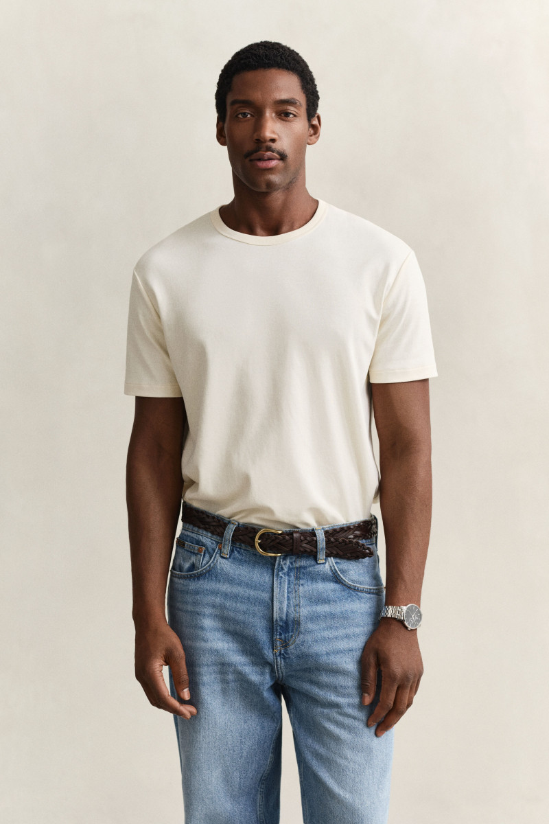 E-shop TRIČKO GANT INTERLOCK SS TSHIRT CREAMED WHITE