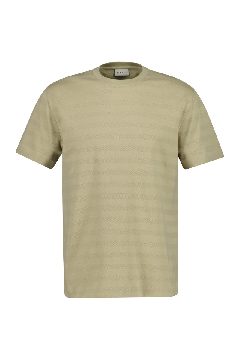 TRIČKO GANT TEXTURE STRIPE SS TSHIRT OAT BEIGE