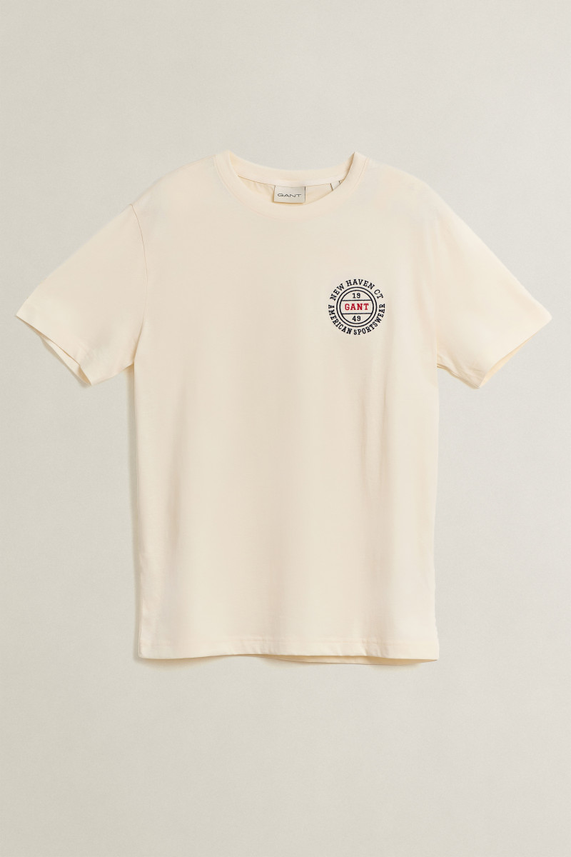 E-shop TRIČKO GANT GRAPHIC SS TSHIRT CREAM