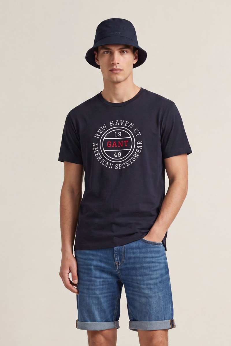 TRIČKO GANT GRAPHIC SS TSHIRT BLACK