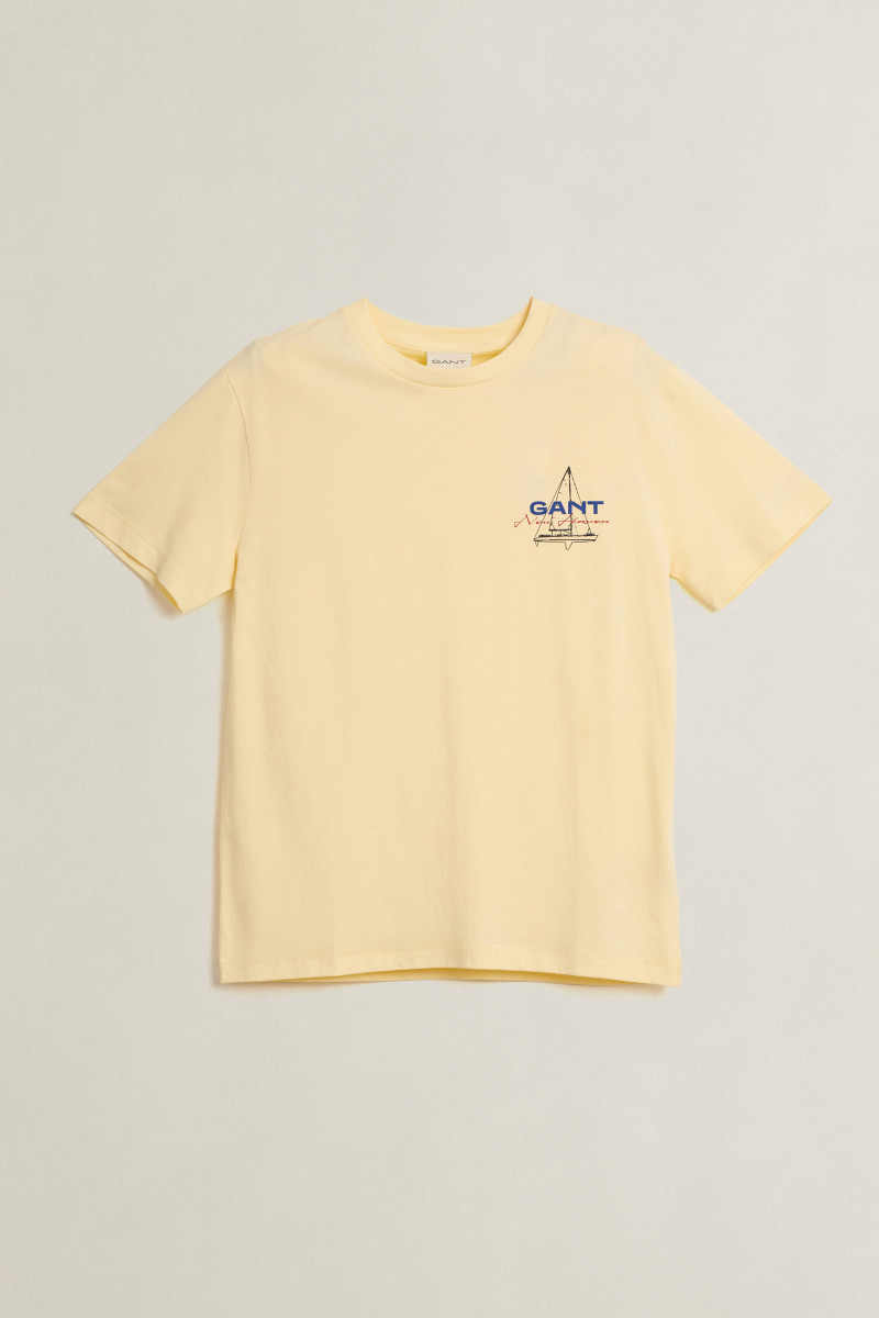 TRIČKO GANT GRAPHIC SS TSHIRT VANILLA YELLOW