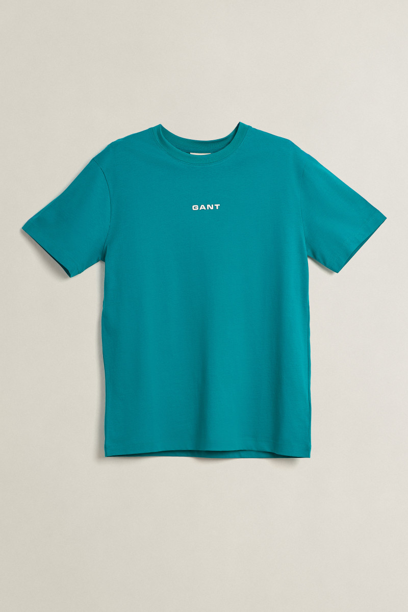 E-shop TRIČKO GANT SMALL GRAPHIC SS TSHIRT AQUA BLUE