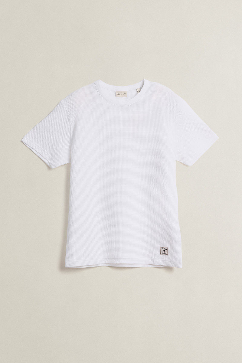E-shop TRIČKO GANT WASHED WAFFLE SS TSHIRT WHITE