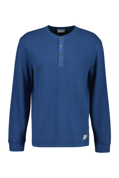 TRIČKO GANT WASHED WAFFLE HENLEY - Fotografie č. 1