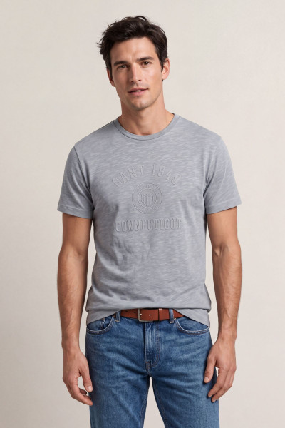 TRIČKO GANT TONAL EMBROIDERED SS TSHIRT - Fotografie č. 1