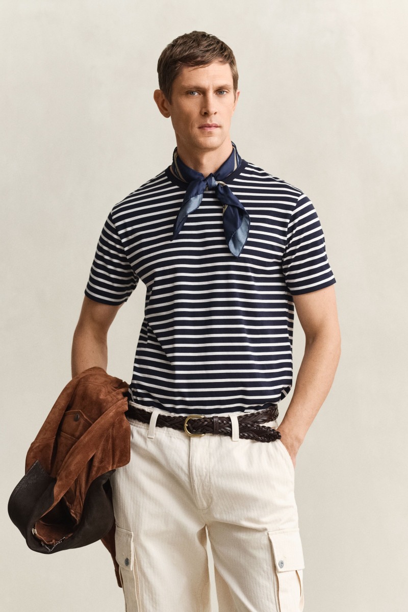 E-shop TRIČKO GANT PIMA STRIPE SS TSHIRT EVENING BLUE