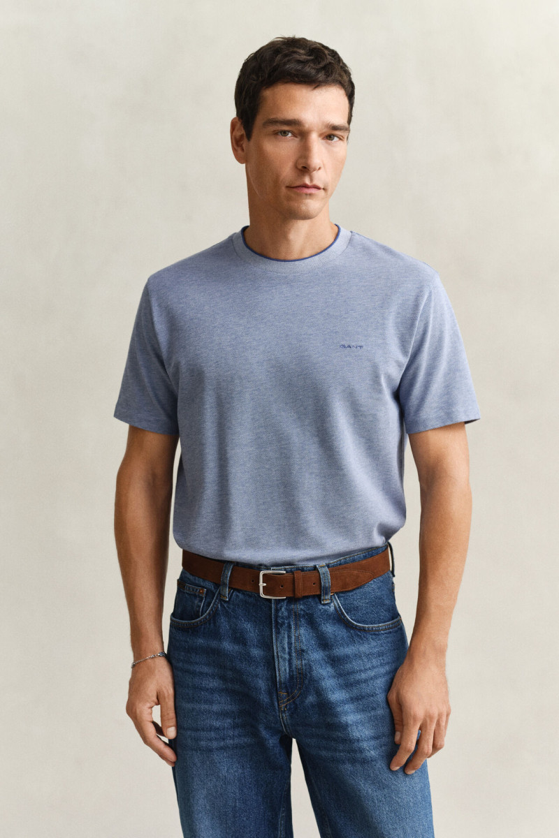 TRIČKO GANT 2 TONE PIQUE SS TSHIRT VINTAGE BLUE