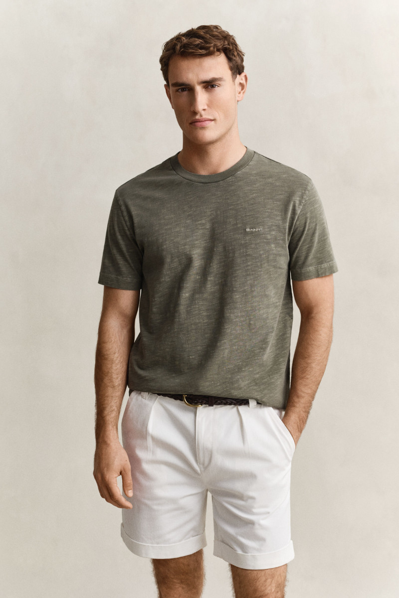 E-shop TRIČKO GANT WASHED SLUB SS TSHIRT DRY HERB GREEN