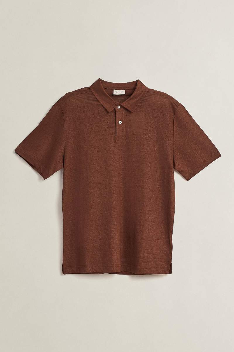 POLOKOŠILE GANT LINEN SS POLO MAHOGANY BROWN