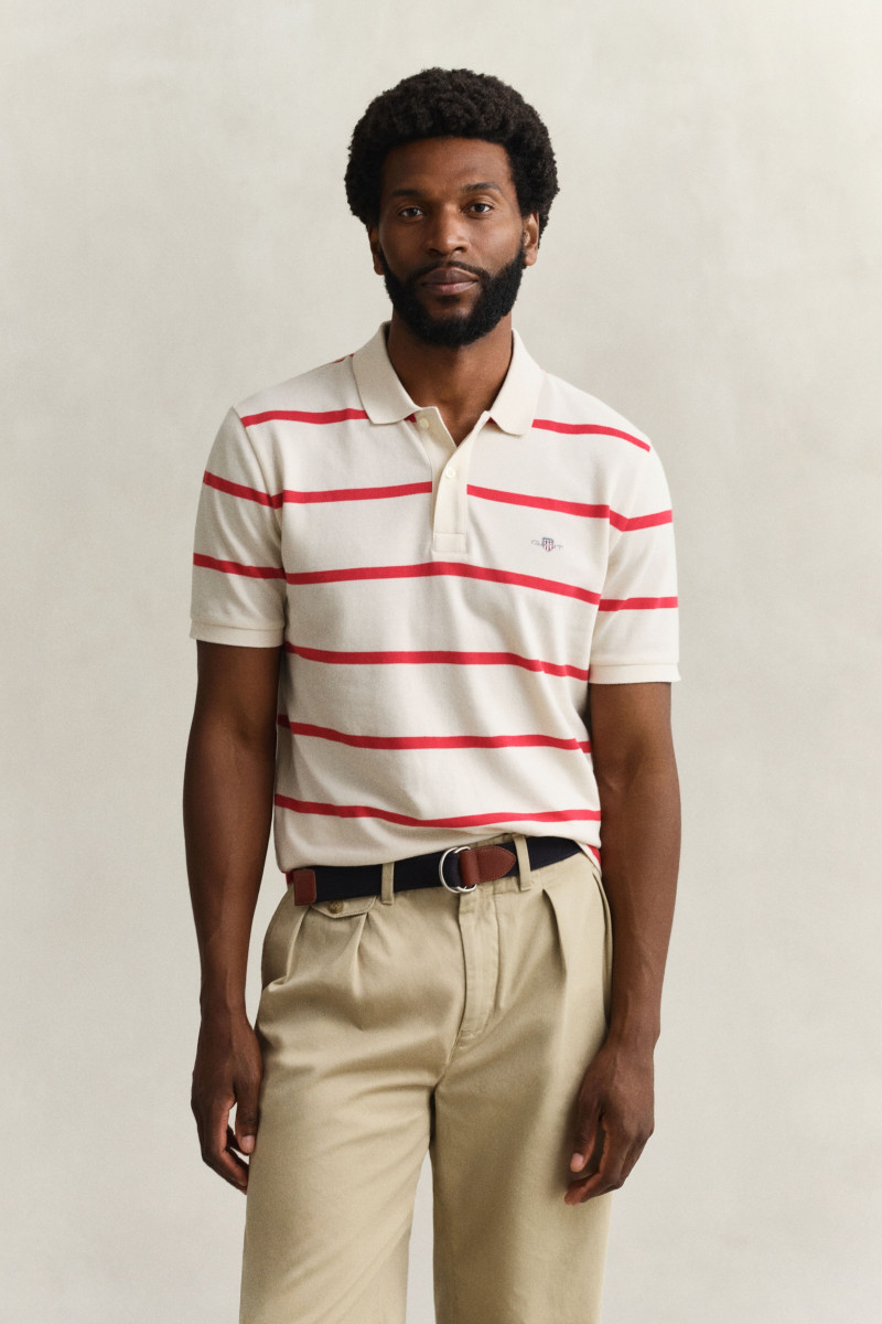 E-shop POLOKOŠILE GANT STRIPED SS POLO CREAMED WHITE
